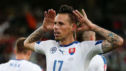 Tor-Tanz. Marek Hamsik ist die EM-Hoffnung der Slowakei.