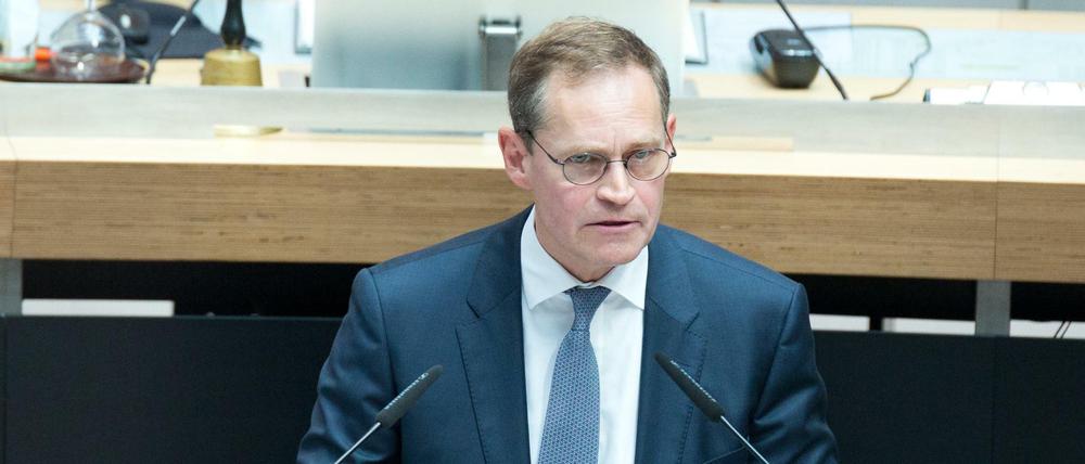 Der Regierende Bürgermeister Michael Müller (SPD) bei seiner Regierungserklärung.