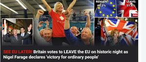 "The Sun" jubelt über den Brexit