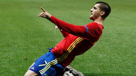 Alvaro Morata beim Torjubel.