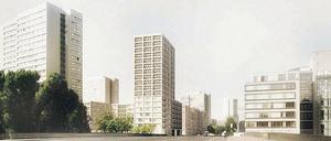 Der geplante Neubau (Mitte) passt angeblich nicht in die Umgebung. 