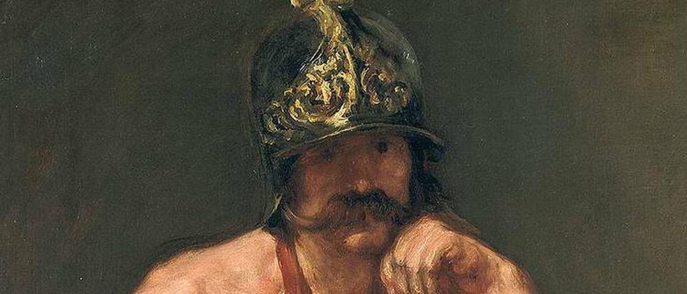 „Der ruhende Mars“ (1638) von Diego Rodríguez de Silva y Velázquez (1599–1660). Das Gemälde ist eine der Ikonen der Kunst des Meisters aus Sevilla und zeigt deutliche Einflüsse seiner Reisen nach Italien, naturalistische Wiedergabe der Körperhaltung sowie die Farbkontraste. Auch die Rezeption der antiken Bildhauerkunst ist in dieses Werk eingeflossen, dessen Deutung Rätsel aufgibt: Die einen sehen das Bild als satirische Parodie auf die antiken Mythen, die anderen als Verkörperung von Spaniens Niedergang. 