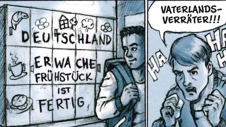 Humor gegen Rechts. Nils probt den zeichnerischen Widerstand.