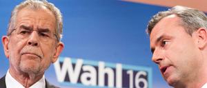 Nach der Wahl am 22. Mai: Alexander Van der Bellen (links) und Norbert Hofer. 