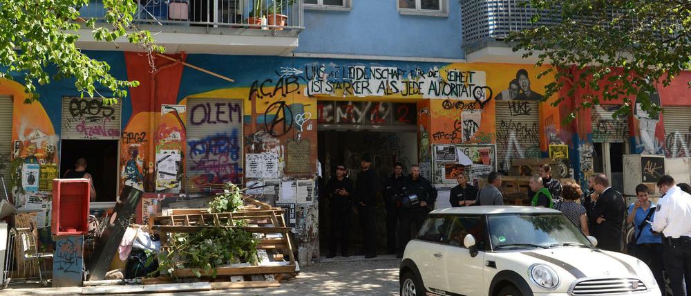 Polizeieinsatz in der Rigaer Straße.