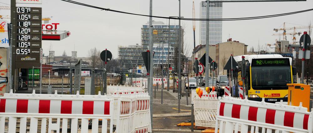 Die Heidestraße in Berlin-Mitte zwischen Hauptbahnhof und Wedding, aufgenommen im März 2016.