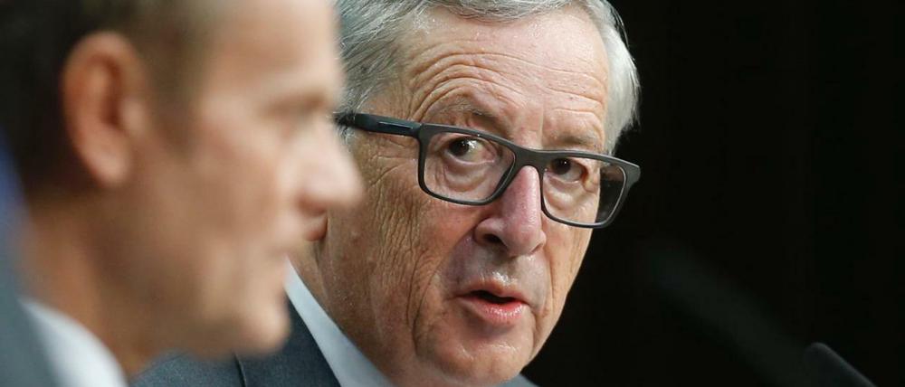 Nach dem Treffen mit Cameron: Kommissionspräsident Juncker (rechts) und Ratspräsident Tusk.