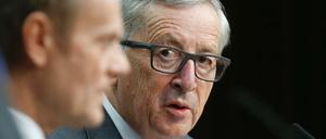 Nach dem Treffen mit Cameron: Kommissionspräsident Juncker (rechts) und Ratspräsident Tusk.