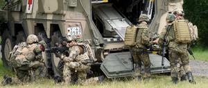 Bundeswehr-Soldaten bei einer Übung in Niedersachsen. 