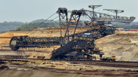 Schaufelradbagger im Braunkohletagebau Welzow Süd der Vattenfall AG in Welzow (Brandenburg). 