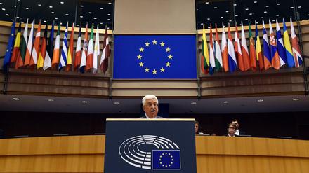 Mahmud Abbas, Präsident der palästinensischen Autonomiebehörde, hat antisemitische Stereotype bei seiner EU-Rede genutzt.