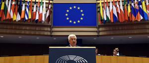 Mahmud Abbas, Präsident der palästinensischen Autonomiebehörde, hat antisemitische Stereotype bei seiner EU-Rede genutzt.