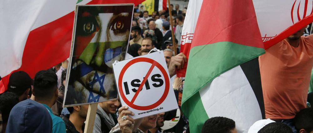 Al-Quds-Demonstranten im vergangenen Jahr in Berlin.