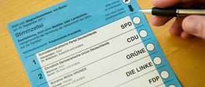 EDie Qual der Wahl... Ein Stimmzettel von 18. September 2011. Genau fünf Jahre später wird in Berlin wieder gewählt.