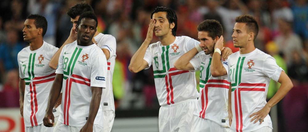 Portugals Mannschaft nach der Niederlage der EM 2012 gegen Spanien.