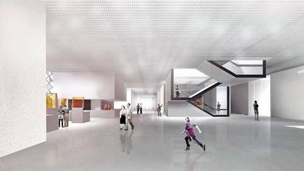 Das Foyer des Futuriums wird viel Raum für Begegnung bieten.