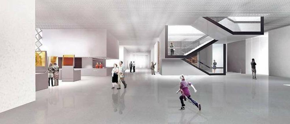 Das Foyer des Futuriums wird viel Raum für Begegnung bieten.