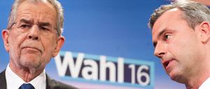 Alexander Van der Bellen, Sieger der ersten Stichwahl, und Norbert Hofer von der FPÖ (Archivbild). 