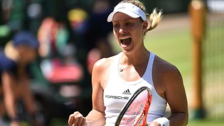 Angelique Kerber schreit all ihre Freude heraus.