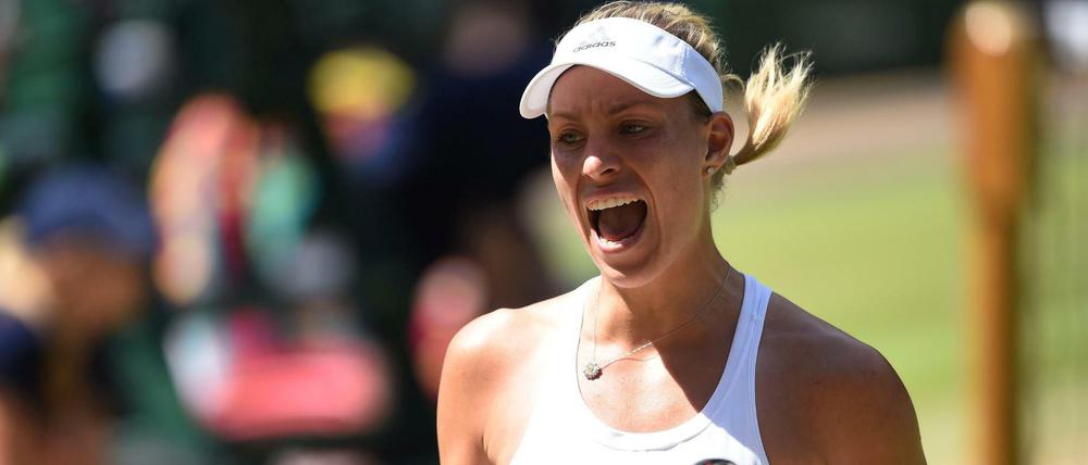 Angelique Kerber schreit all ihre Freude heraus.