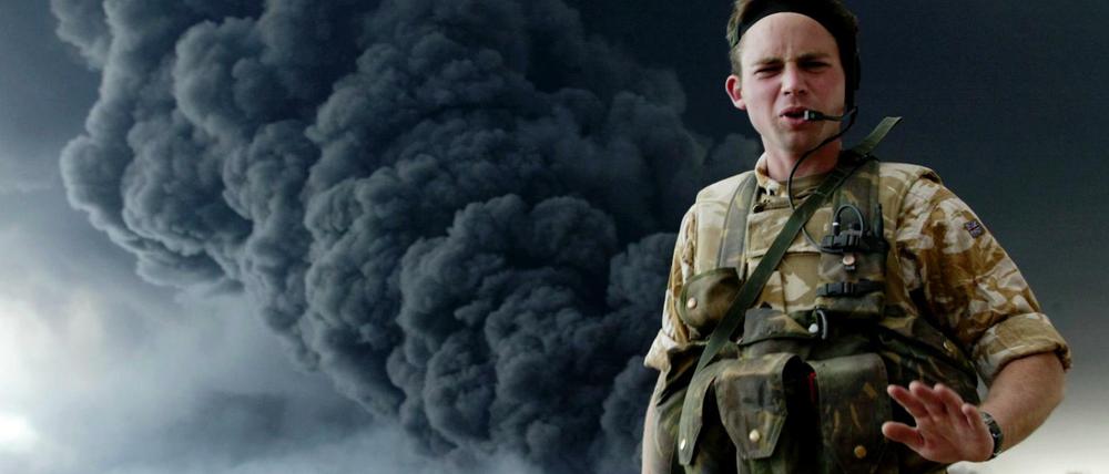 Ein britischer Soldat im März 2004 in der südirakischen Stadt Basra.