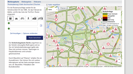 Huch, alles grün! Die Verkehrsseite von der VIZ ...
