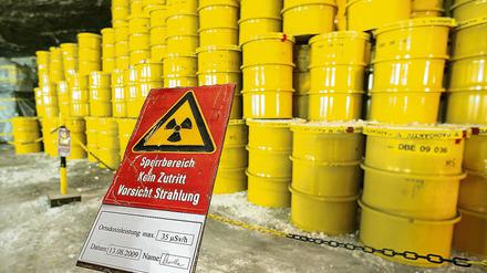 In rund 500 Metern Tiefe lagern im Endlager in Morsleben (Bördekreis) Fässer mit Atommüll, aufgenommen 21.10.2009. 