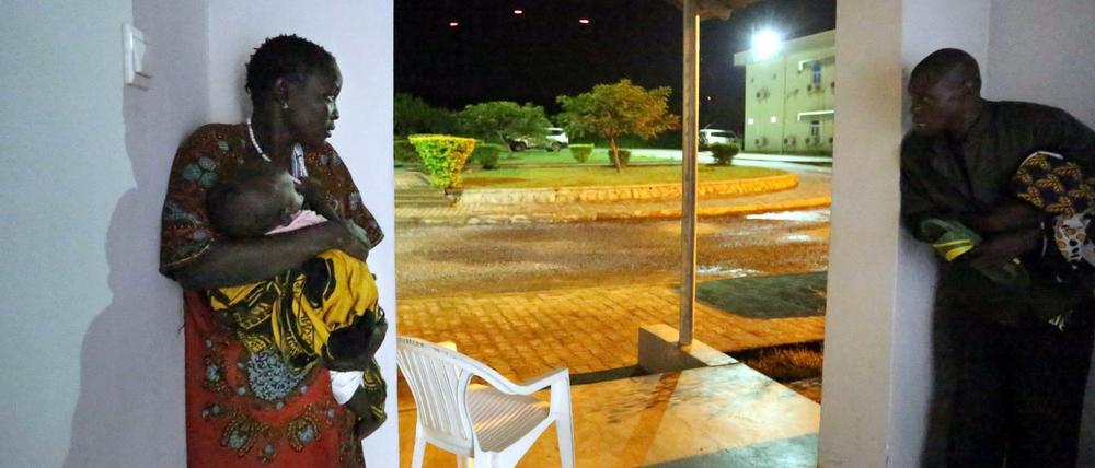 Zivilisten suchen in einem Haus der Vereinten Nationen Schutz vor den Kämpfen in Juba, Südsudan.