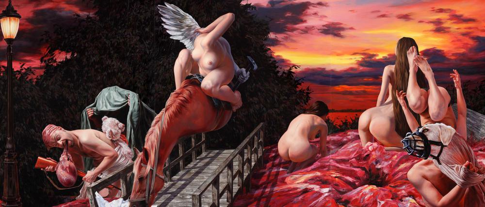 Drastisch und voller biblischer Symbolik: Das Gemälde "Waiting until the Sun sets" des Vietnamesen Nguyen Xuan Huy von 2015.