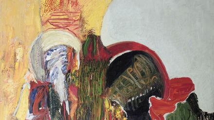 „Horizont Öl und LW“ (Ausschnitt) aus Strawaldes Zyklus "Malzeit" in St. Matthäus, Berlin.