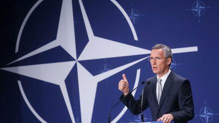 Nato-Generalsekretär Jens Stoltenberg am 9 Juli 2016 in Warschau beim Nato-Gipfel. 