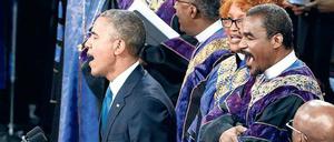 Juni 2015. Obama gedachte der Opfer in Charleston mit einem Song.