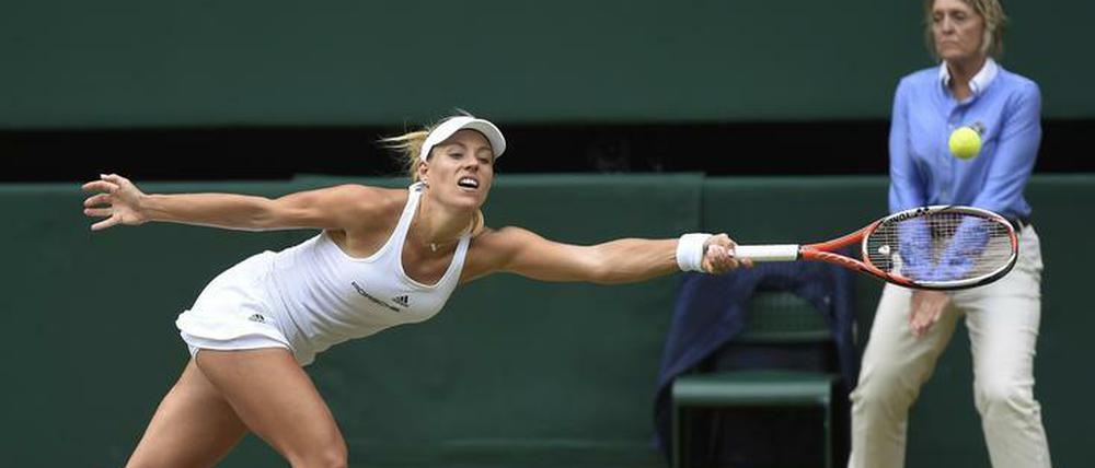 Vergeblich gestreckt. Angelique Kerber verpasst ihren ersten Sieg in Wimbledon.