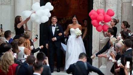 Bastian Schweinsteiger und Ana Ivanovi gaben sich auch in einer kirchlichen Hochzeit das Ja-Wort.