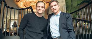 Standorthoffnung Streaming: In Berlin dreht Matthias Schweighöfer (links) für Amazon und dessen Deutschland-Chef Christoph Schneider die Serie „You are wanted“.