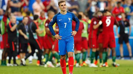 Antoine Griezmann mit Tränen in den Augen am Ende des Finalspiels der EM 2016 gegen Portugal.