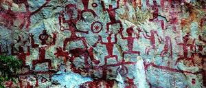 Diese Felszeichnungen finden sich am Huashan in China.