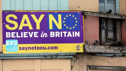 Anti-EU-Plakal im nordenglischen Redcar.