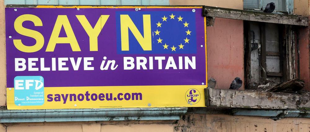 Anti-EU-Plakal im nordenglischen Redcar.