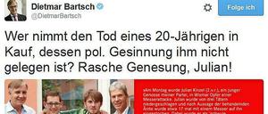 Breite Solidarität. Linken-Fraktionschef Dietmar Bartsch äußerte sich im Januar auf Twitter