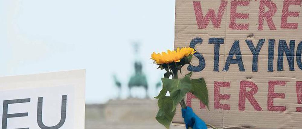 Es gab es viele Demonstrationen gegen die Entscheidung, darunter auch eine am Brandenburger Tor. 