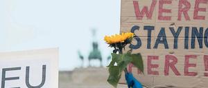 Es gab es viele Demonstrationen gegen die Entscheidung, darunter auch eine am Brandenburger Tor. 