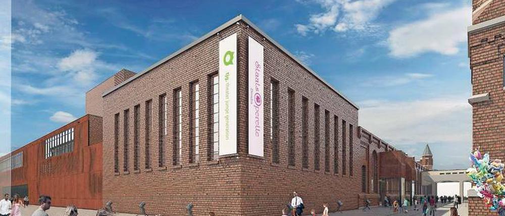 Neues Leben in alten Mauern. Über eine Theatergasse betritt das Publikum das Kreativquartier auf dem ehemaligen Werksgelände. 
