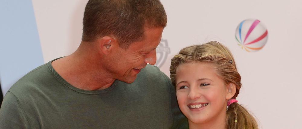 Der Schauspieler Til Schweiger dreht mit seine Tochter Emma Schweiger einen Film in Berlin.