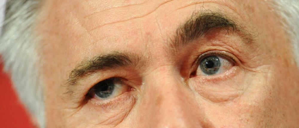Die Braue Gottes: Carlo Ancelotti bei seiner Präsentation als Bayern-Trainer.