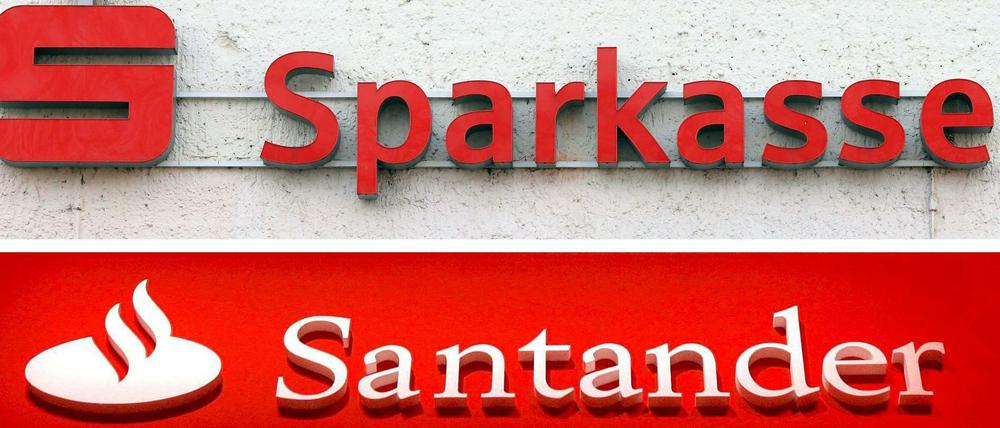 Die Farbe rot gehört zum Markenzeichen sowohl der Sparkasse als auch der Santander-Bank.