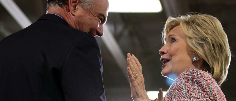 Wird er mit ihr gehen? Tim Kaine gilt als aussichtsreichster Vizepräsidenten-Anwärter für Hillary Clinton. 