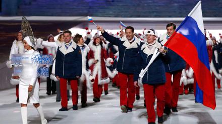 Der Einlauf der russischen Athleten 2014 in Sotschi. Der russische Sport steht mehr denn je am Pranger.
