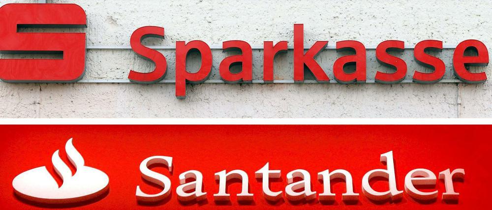 Die Santander-Banken verwenden ein fast identisches Rot wie die Sparkasse.