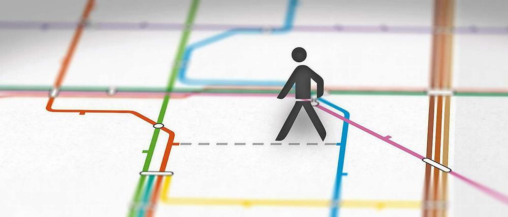 Geheimes Umstiegen in Berlin: Wie trügerisch der Netzplan sein kann.